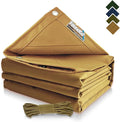FoundGo 20x20ft Canvas Tarp 22 Mil Tarps 14 oz Canvas Tarpaulin Heavy Duty by FoundGo