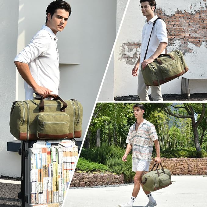 Dimayar Duffle Bag for Men, Expandable to 50L Large-Capacity Weekender - Image 2