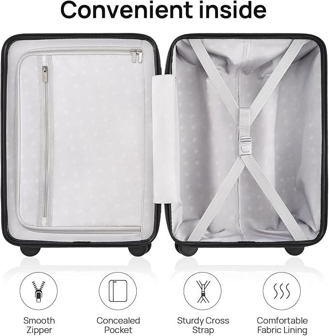 Carry on Luggage 22 X 14 X 9 Airline Approved, 20 Inch Luggage - Image 9