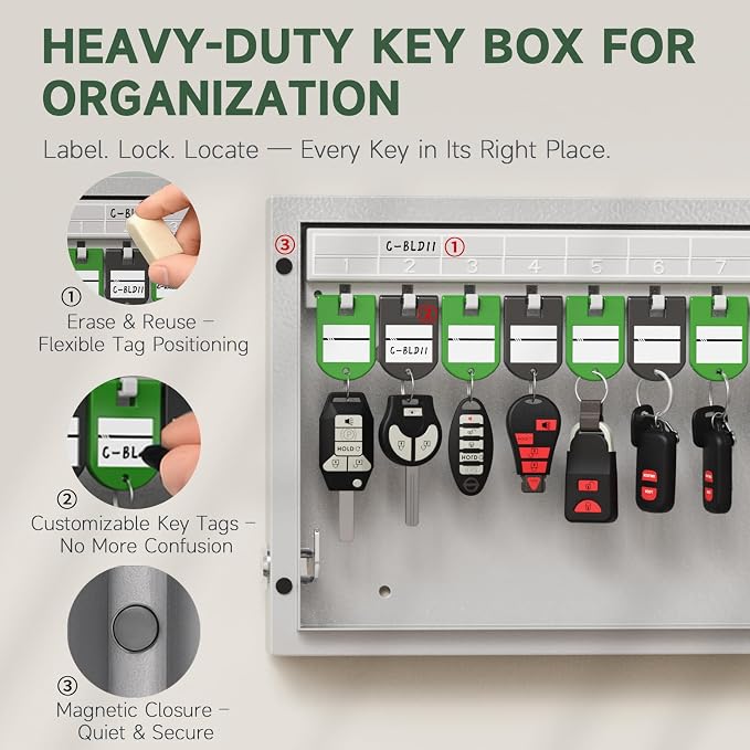 WeHere 16 Key Lock Box Wall Mount, APP Bluetooth/One Time Password Share/Wi-Fi - Image 3