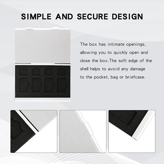 Aluminum SIM Card Case, 16Slots Ultrathin SIM Card Holder, Fit - Image 6