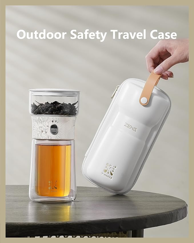 ZENS Cool Glass Teapot with Infuser, Smart One Touch Tea Maker - Image 8