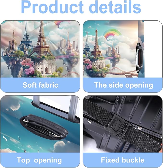 Iron tower Luggage Cover Washable Suitcase Protector Anti-Scratch, Stretchable - Image 3