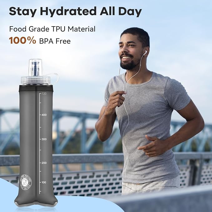 24oz Collapsible Soft Water Bottle, Soft Flask - Image 5
