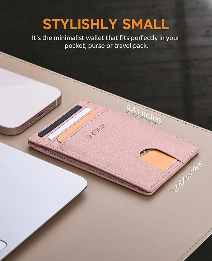 Buffway Mens Slim Wallet, Minimalist Thin Front Pocket Leather Credit Card - Image 6