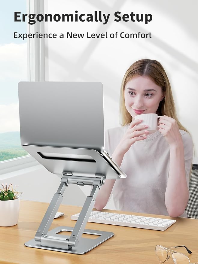 tounee Laptop Stand for Desk Adjustable Height, Telescopic Computer Stand - Image 6