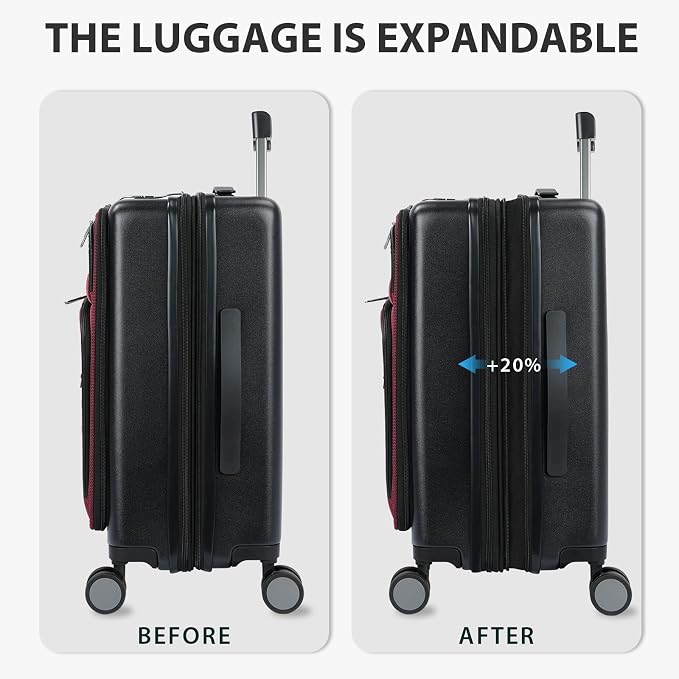KROSER Hardside Expandable Carry On Luggage 22x14x9 Airline Approved - Image 5