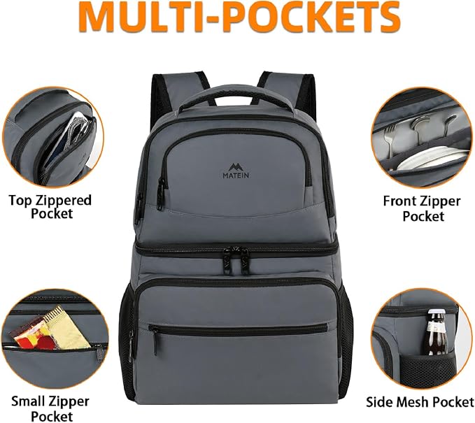 MATEIN Cooler Backpack, 26 Cans Insulated Lunch Backpack - Image 5