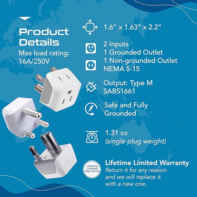 Ceptics South Africa, Namibia Travel Adapter Plug - Image 6