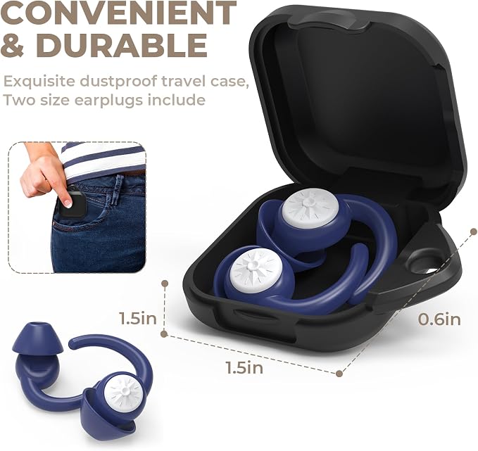 Ear Plugs for Sleeping: Reusable Earplugs for Sleep, Snoring Blocking, 2 Pairs - Image 7