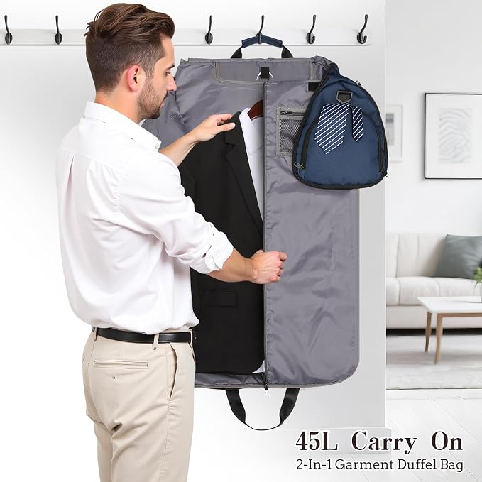 Garment Duffle Bags for Travel, Carry On Garment Duffel Weekender Bag 45L | - Image 7