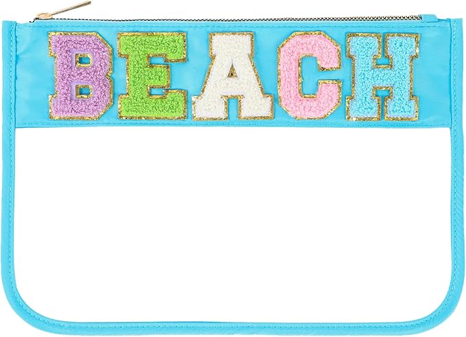 DYSHAYEN Chenille Letter Clear Zipper Pouch by DYSHAYEN