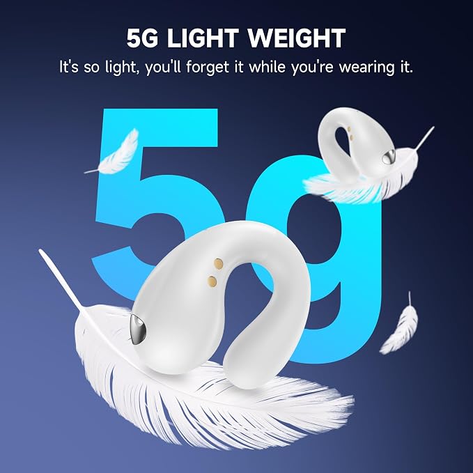 Open Ear Earbuds Wireless Bluetooth 5.3 Earphones, Flexible Clip On Ear buds - Image 5