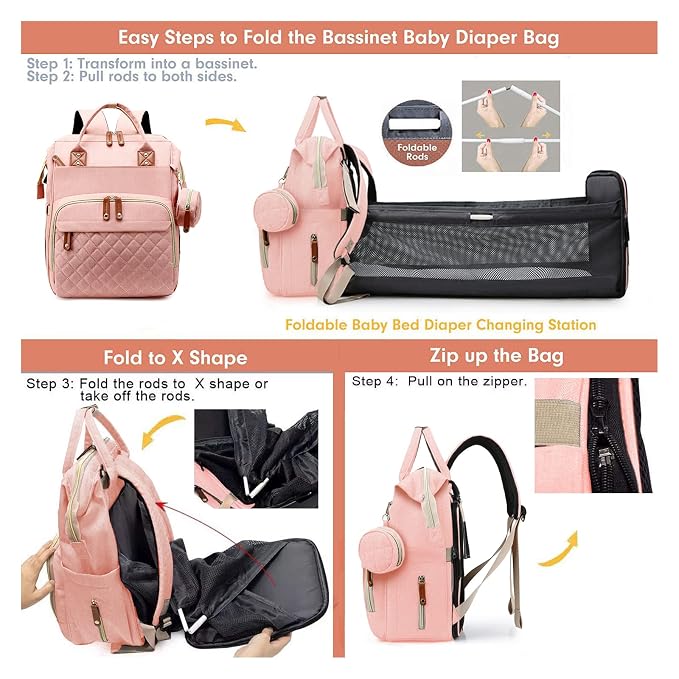 Diaper Bag, Backpack with Changing Station, Waterproof Baby Bag - Image 8