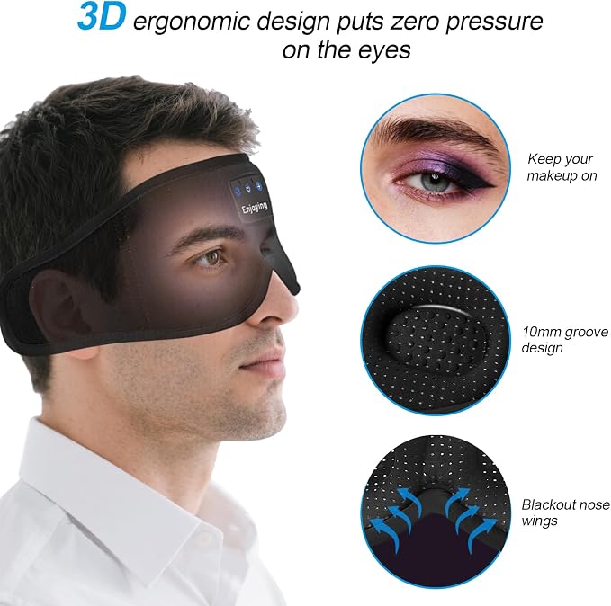 Sleep Headphones, Sleep Mask Bluetooth Wireless Music Eye Mask, Sleeping Mask - Image 2