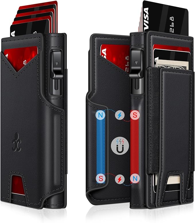 Wallet for Men Wallet with Slim Pop Up Card Holder 9-13 Cards, Bifold by SEMORID