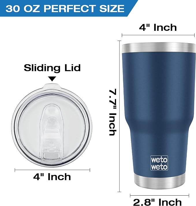 WETOWETO 30oz Tumbler with Lid, Stainless Steel Vacuum Insulated Water Coffee - Image 3