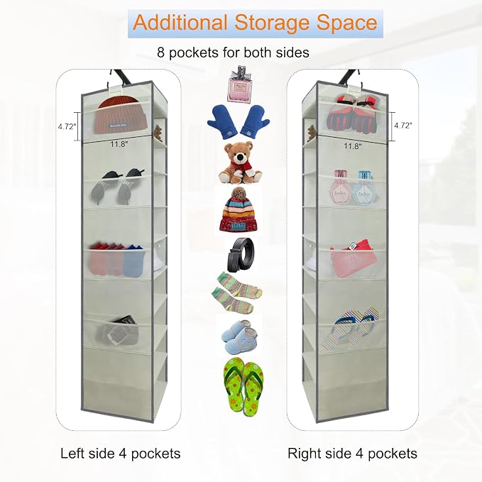 Large-Sized Hanging Shoe Organizer 10-Shelf, Sturdy Hanging Closet Organizer - Image 6