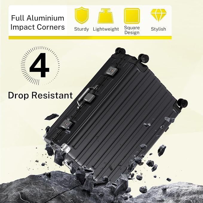 Krute Carry On Luggage 20 inch Aluminum Frame Suitcase - Image 8