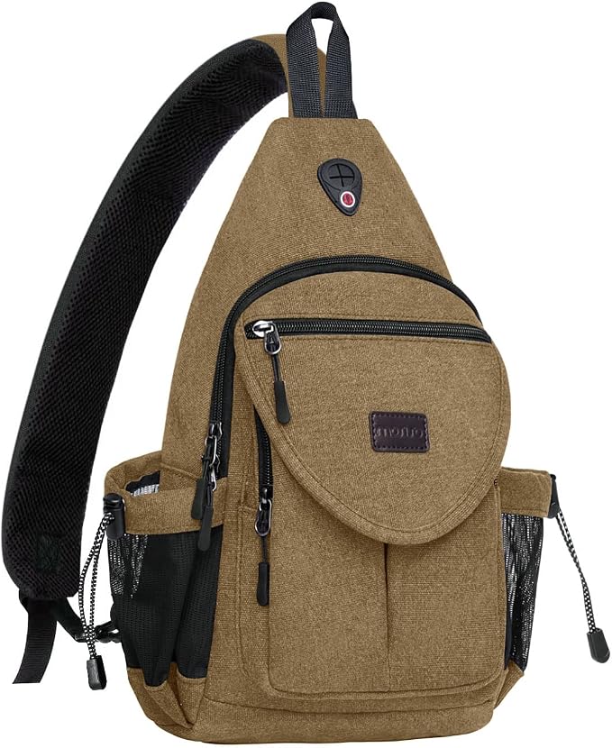 MOSISO Sling Backpack, Canvas Crossbody Hiking Daypack Bag by MOSISO