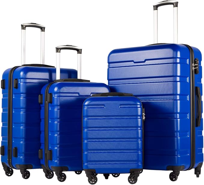 Coolife Luggage 4 Piece Set Suitcase Spinner Hardshell Lightweight TSA Lock by COOLIFE