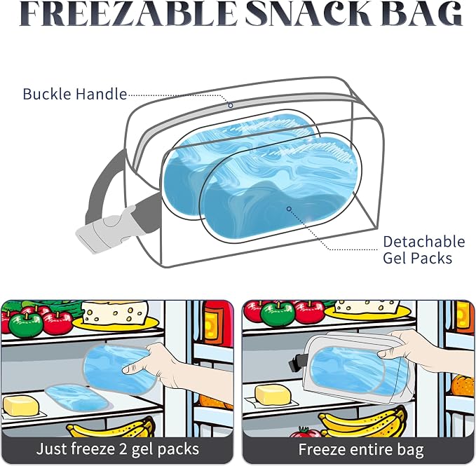 Freezable Lunch Bag, Freezable Snack Bag, Mini Cooler Bag - Image 2