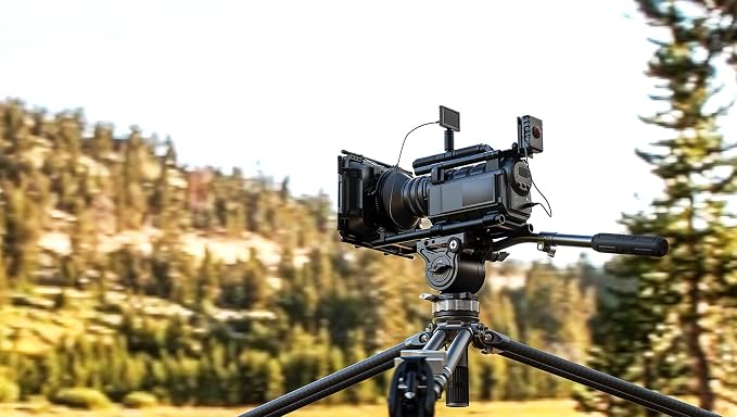 Leofoto LVC-193C Carbon Fiber Twin Leg Video Tripod+BV-15 Fluid Head - Image 8