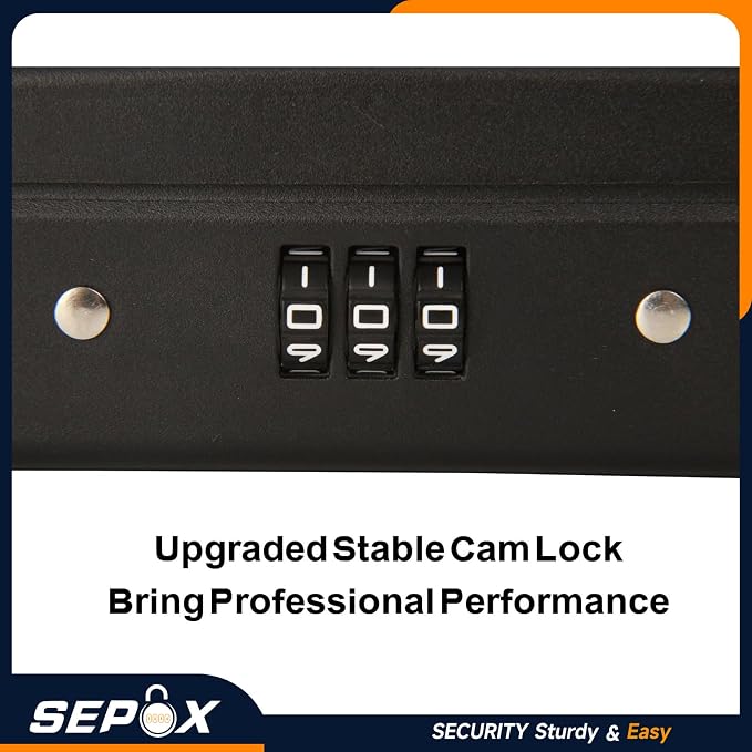 SEPOX® 2Pcs Water/Fire-Resistant Portable Security Case Lock Box Steel - Image 9