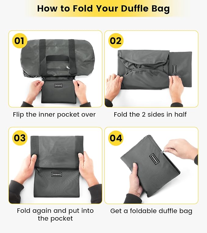 Vorspack Duffel Bag 20-24-28 Inches Foldable Gym Bag - Image 6