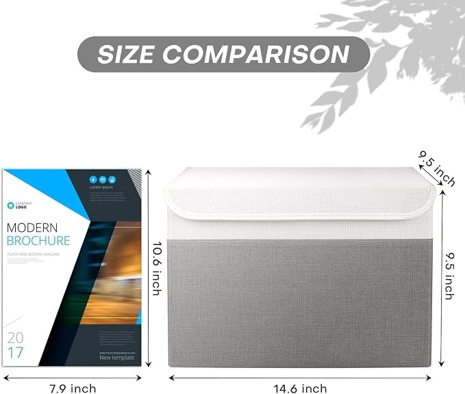 Large 22 Quart Linen Fabric Foldable Storage Bin Cube Organizer Basket - Image 2