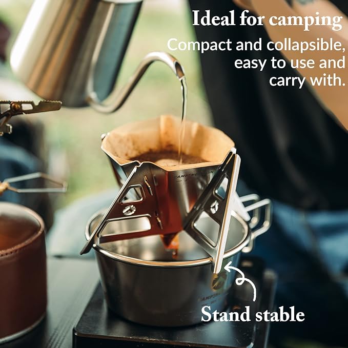 CAMPINGMOON Collapsible Coffee Dripper Pour Over Camping Outdoor 304 Stainless - Image 3