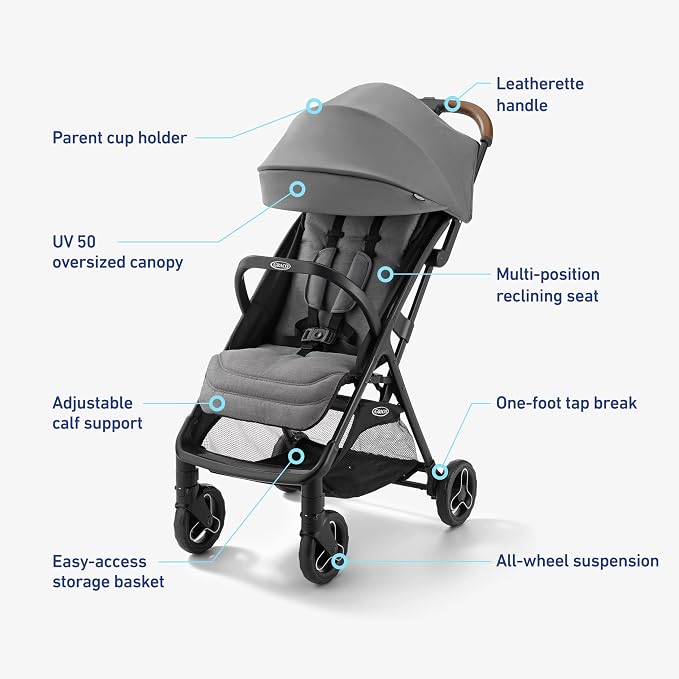 Graco Ready2Jet Compact Stroller – Overhead Friendly Compact Travel Stroller - Image 6