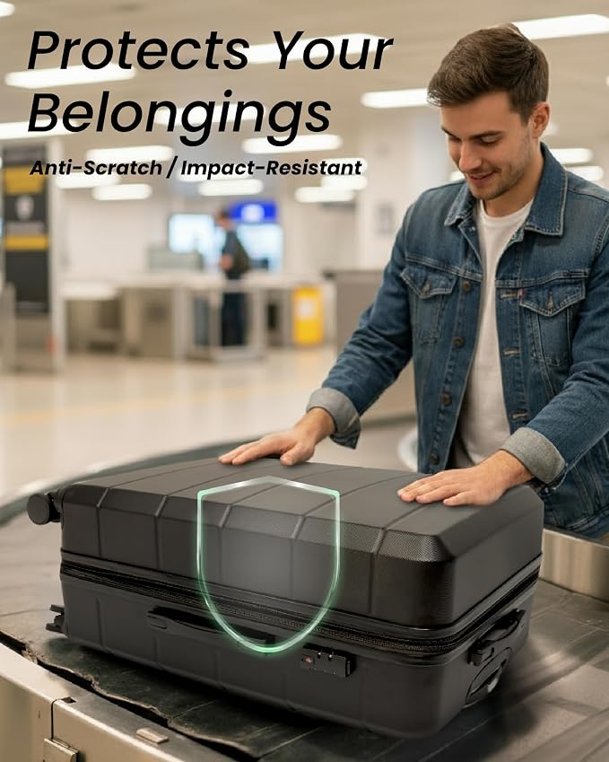 28 Inch Luggage, Expandable Hardside Large Checked Suitcases - Image 2