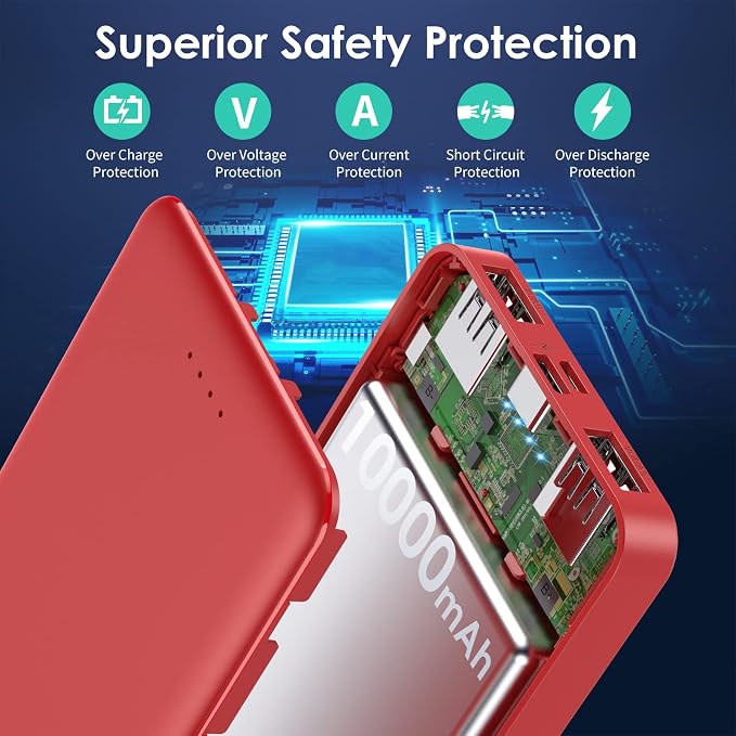 Portable Charger Power Bank 10000mAh, Ultra Slim Compact External Battery Pack - Image 3