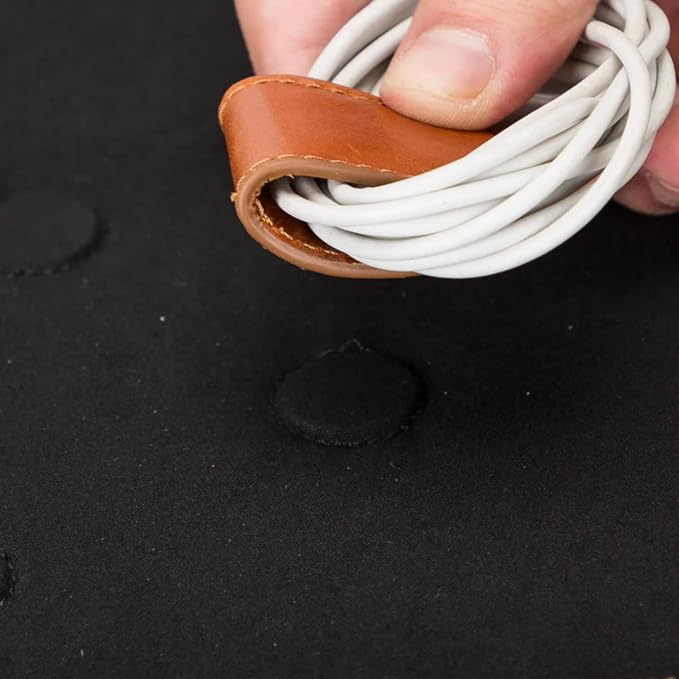 Medicine Handmade Leather Cable Organizer Bag – Full-Grain Leather Travel Tech - Image 7