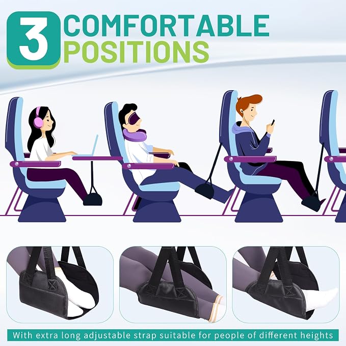 Lefeke Airplane Foot Hammock, Adjustable Foot Hammock - Image 4