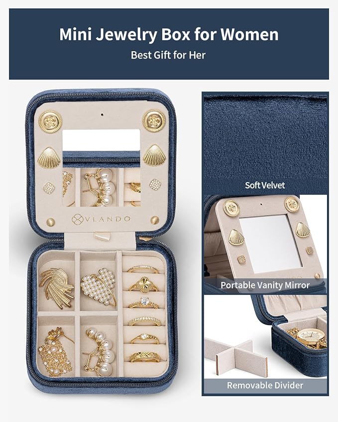 Vlando Velvet Jewelry Case, Travel Box - Image 3