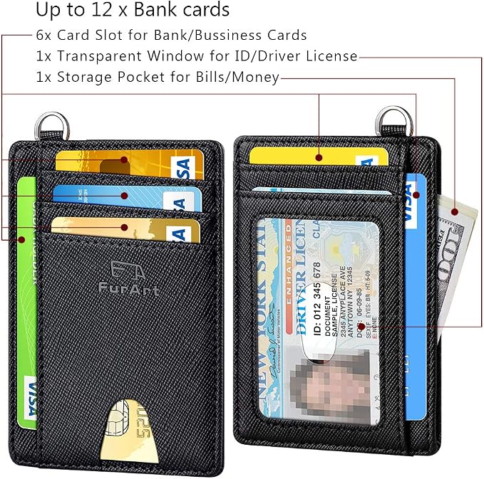 FurArt Slim Minimalist Wallet, Front Pocket Wallets, RFID Blocking, Credit Card - Image 6