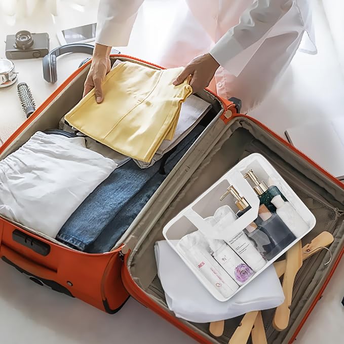 2Pcs Crystal Clear PVC Travel Toiletry Bag Kit - Image 6