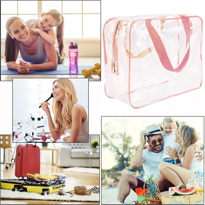 2Pcs Crystal Clear PVC Travel Toiletry Bag Kit - Image 5