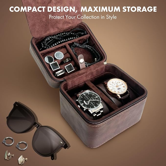TSA-Friendly 2 Slot Watch Travel Case - Image 4