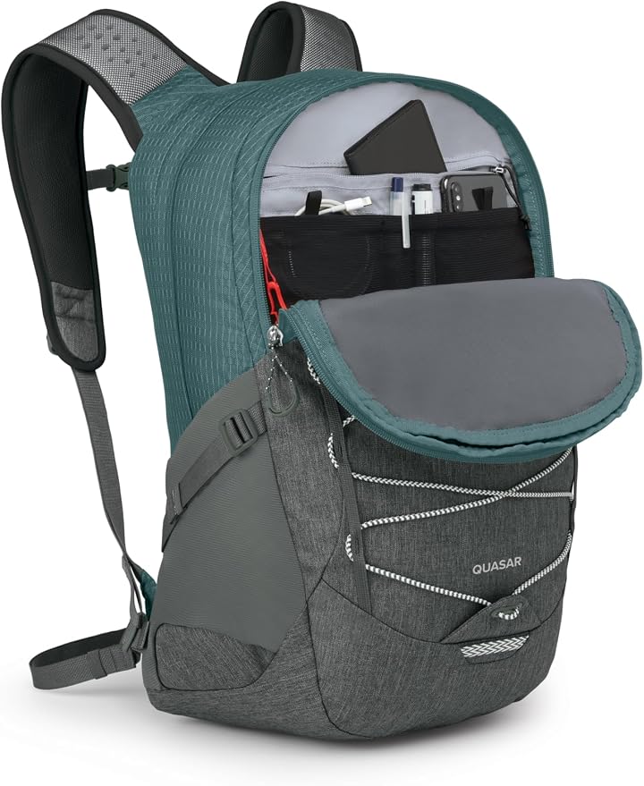 Osprey Quasar 26L Commuter Backpack, Cascade Blue/Coal Grey Heather - Image 7