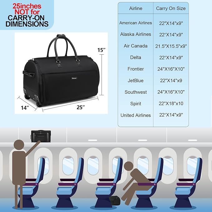 Modoker Rolling Garment Bags, Large Garment Duffle Bag - Image 8
