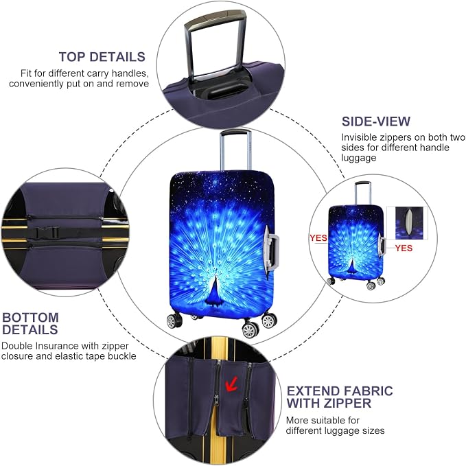 7-Mi Suitcase Cover 3D Print Design Travel Luggage Protector Trolley Case Cover - Image 2