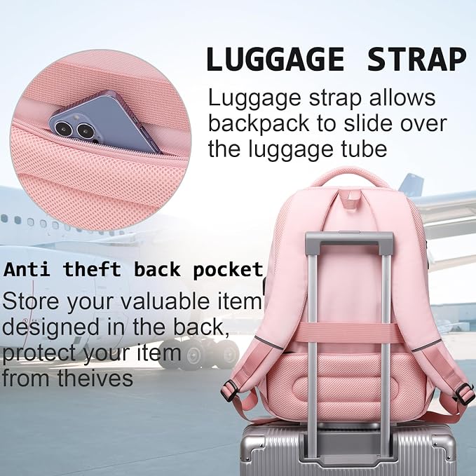 Laptop Backpack, Business Travel Anti Theft Slim Durable Laptops Backpack - Image 6