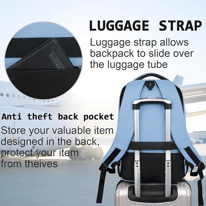 Laptop Backpack, Business Travel Anti Theft Slim Durable Laptops Backpack - Image 6