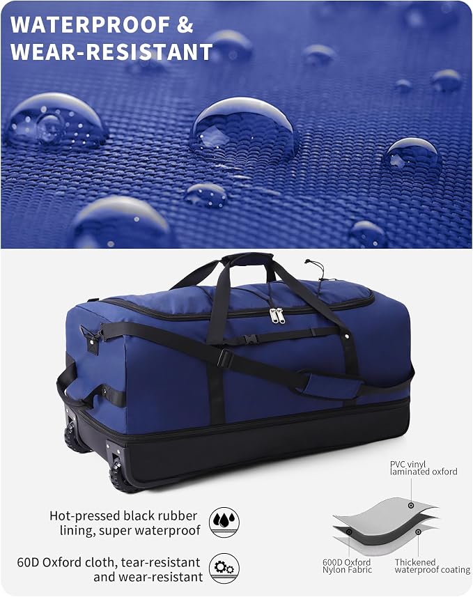 CONTAIL 32”110L Expandable 140L Rolling Duffle Bag - Image 8