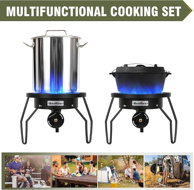Bestfire 16" Single Propane Burner Camping Stove - Image 4