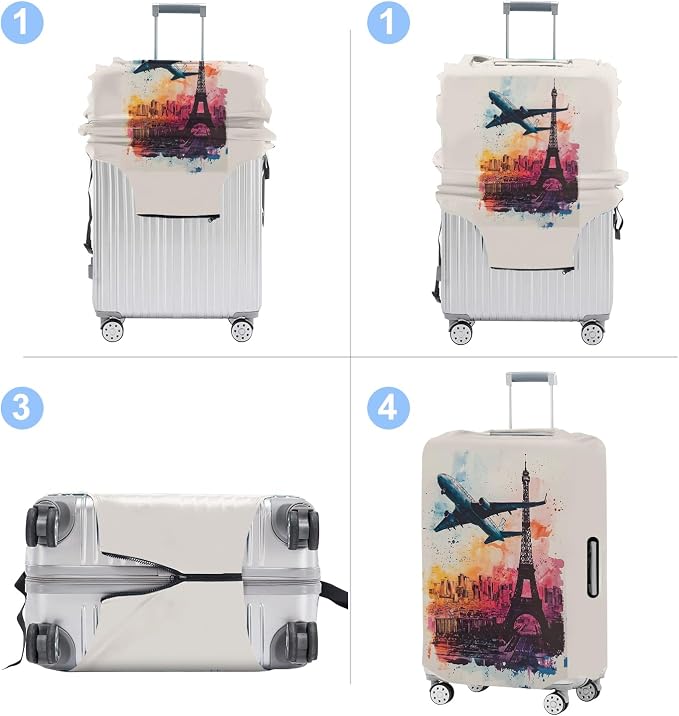 Luggage Cover Washable Suitcase Protector Anti-scratch Suitcase cover Fits - Image 4