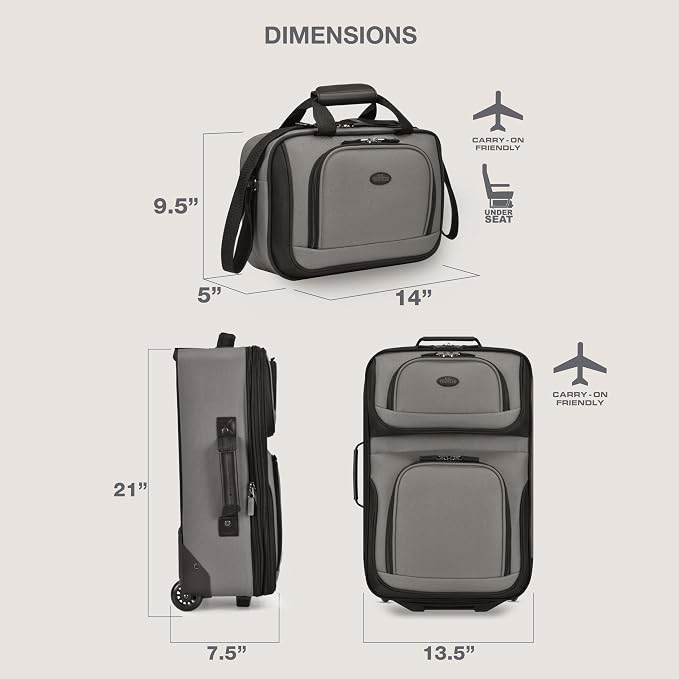U.S. Traveler Rio Fabric Expandable Carry-on Luggage, Rolling Suitcase - Image 6